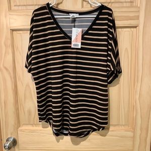 Black + Tan Striped Shirt